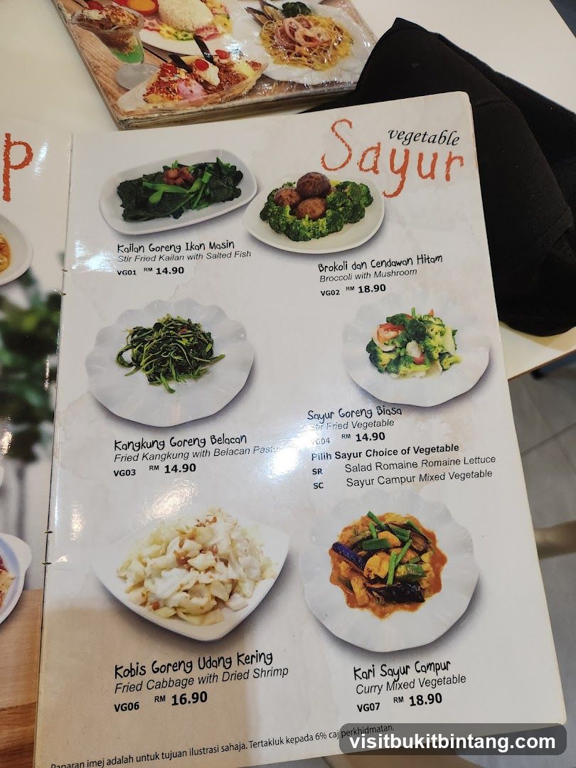 Vegetable Menu