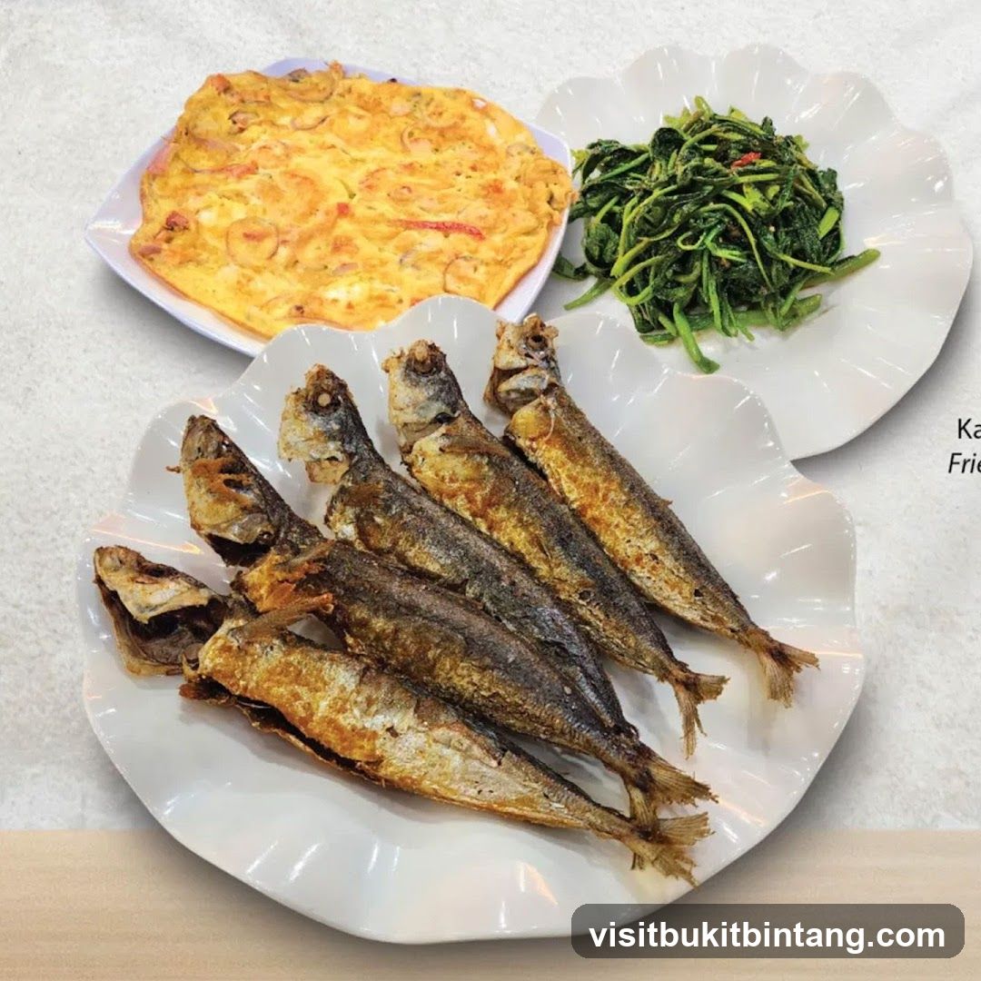 Fried Fish with Omelette and Greens