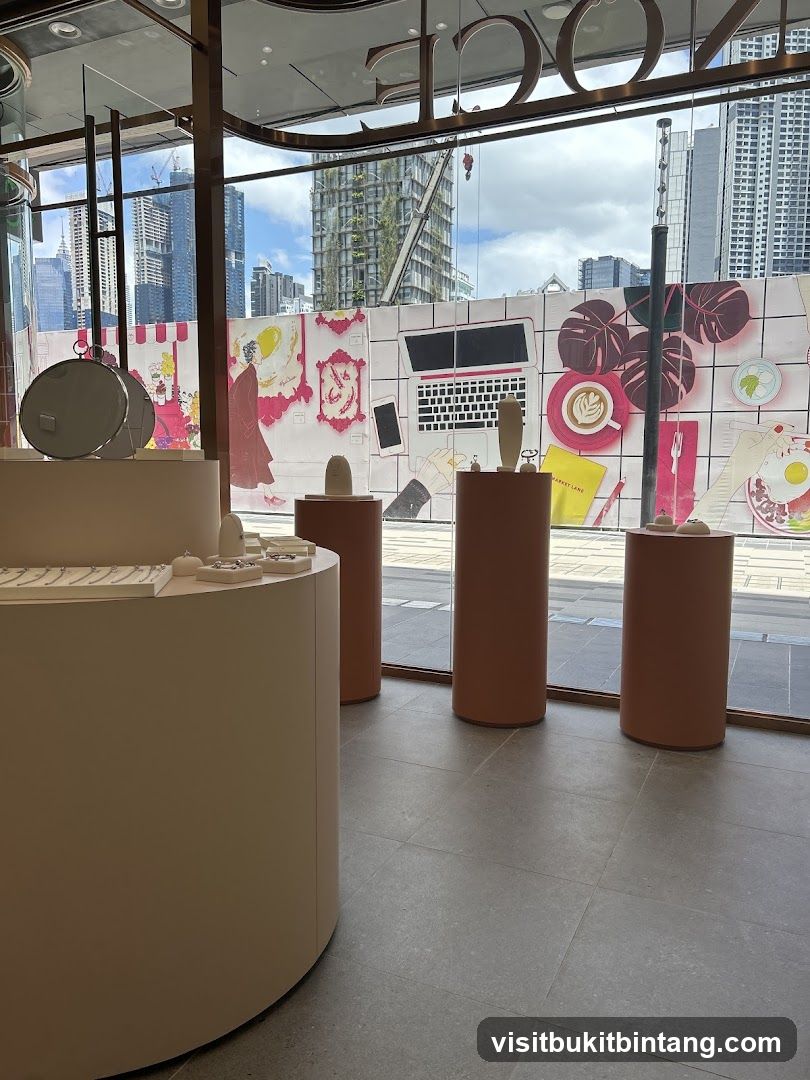 Store Interior with Display and Artwork