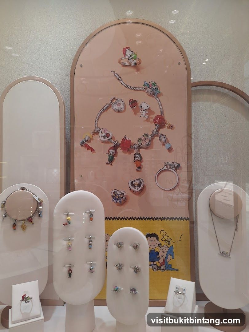Jewelry Display with Snoopy Charms