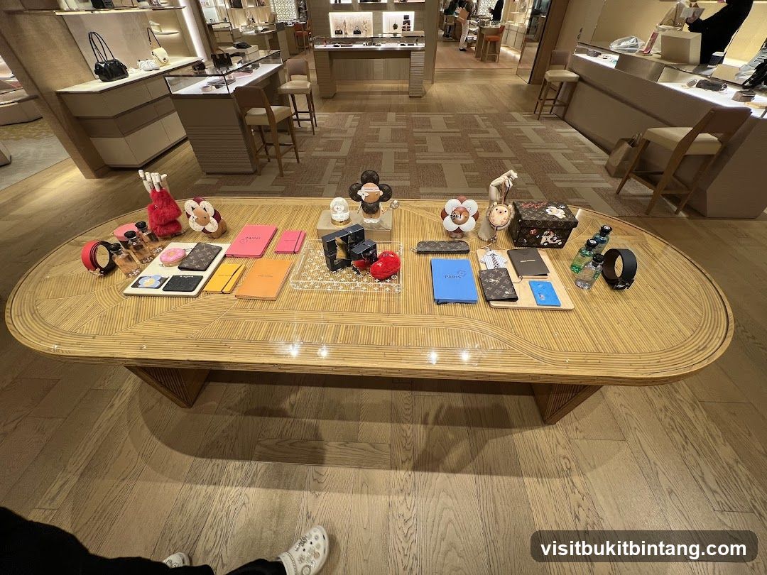 Display Table with Luxury Goods