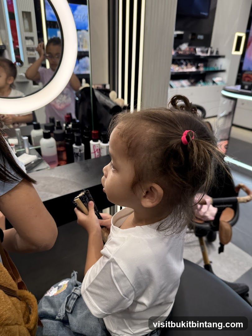 Child Getting Hair Styled