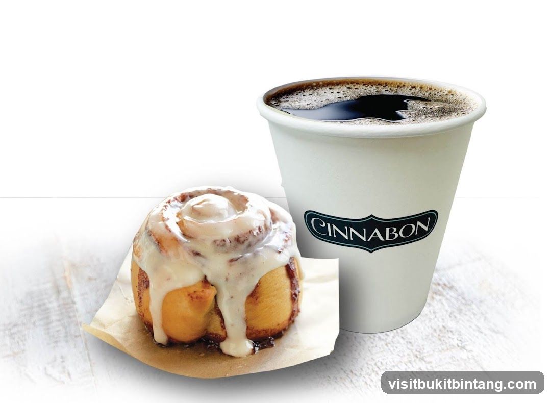 Cinnabon Roll and Coffee