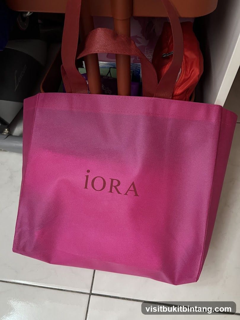 Pink Tote Bag with "iORA" Logo