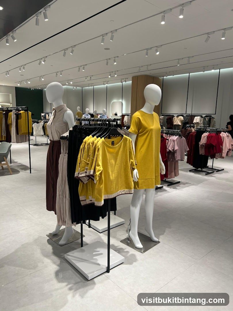 Clothing store interior with mannequins