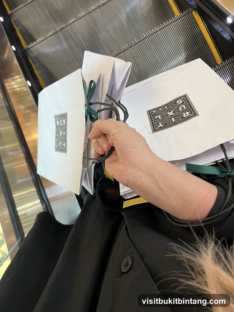 Shopping Bags on Escalator