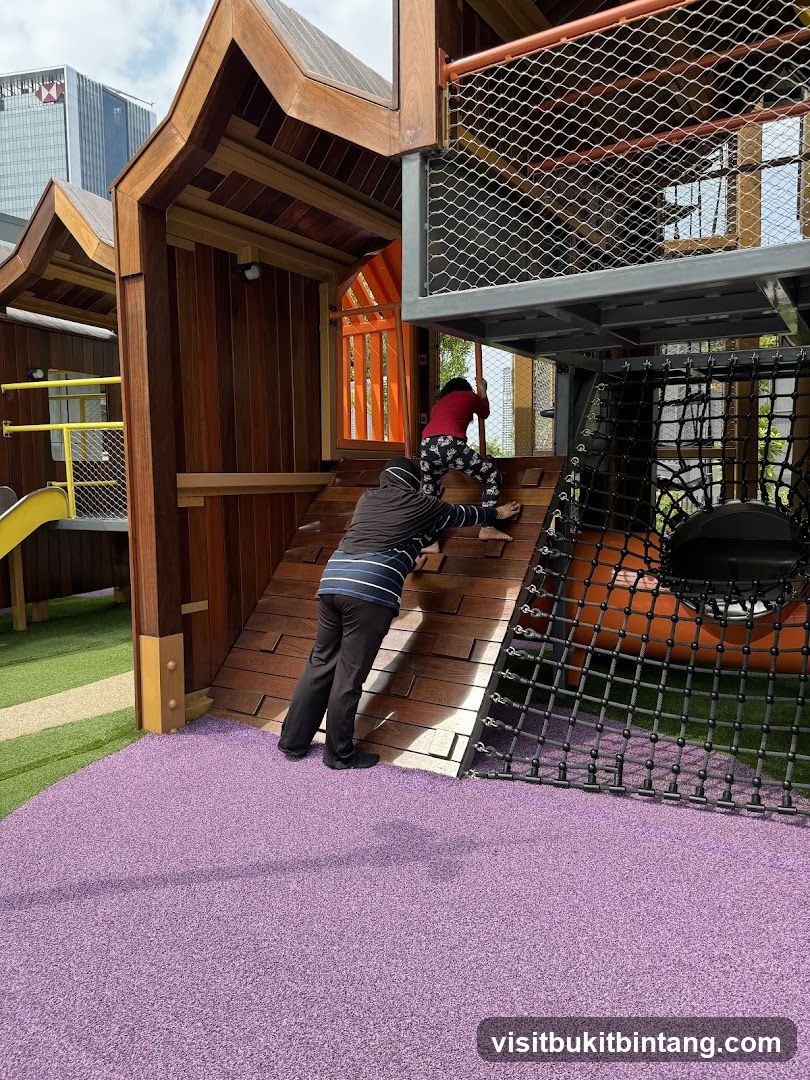 Children climbing on playground structure