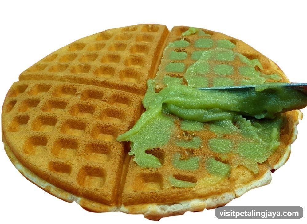 Waffle with Green Spread
