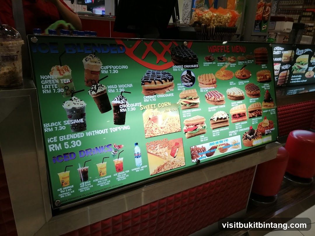 Ice Blended and Waffle Menu
