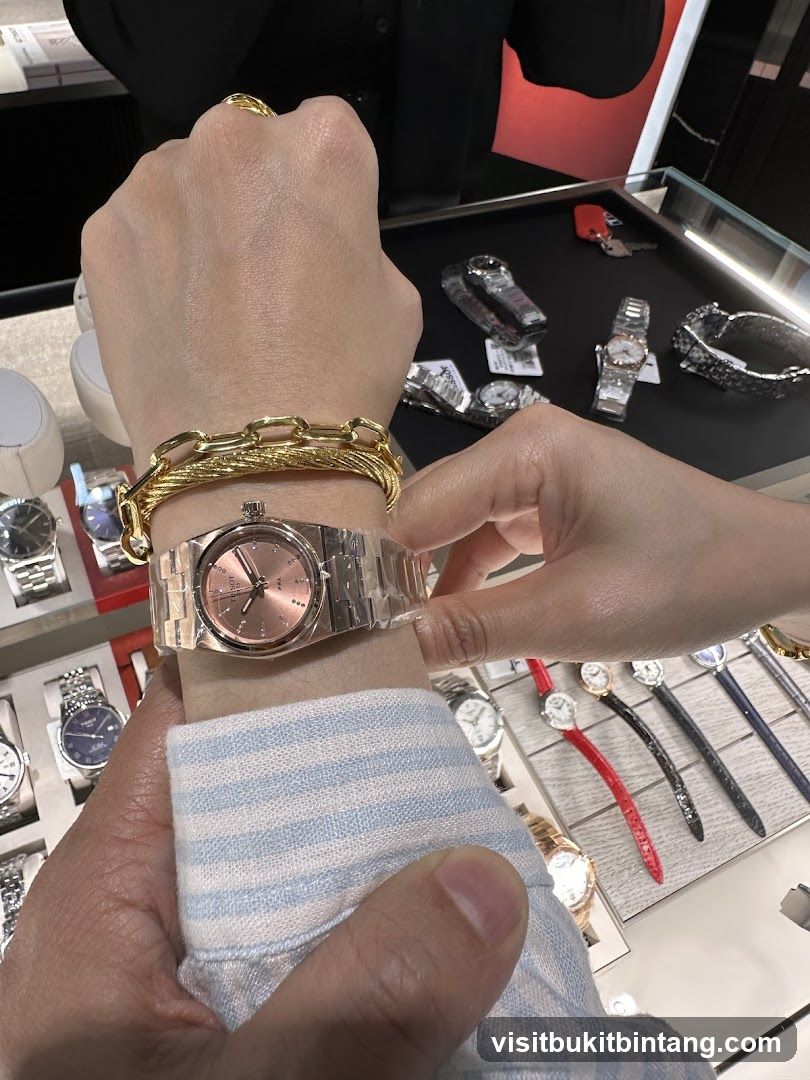 Trying on a watch