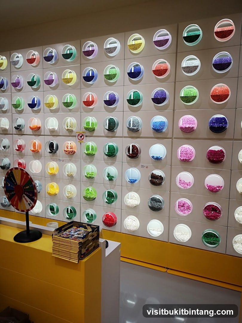 Display of colorful Lego bricks