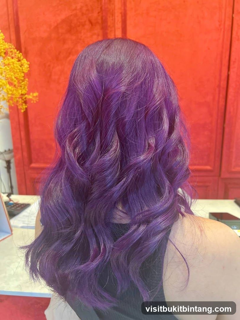 Woman with purple hair