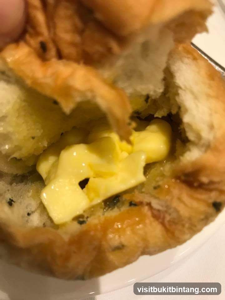 Close-up of a pastry with butter