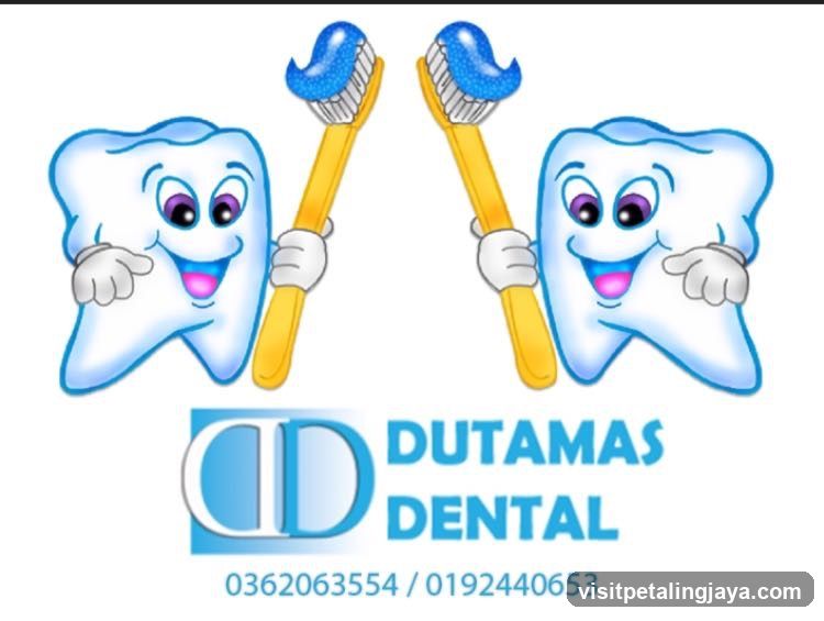 Dutamas Dental Logo and Contact Info
