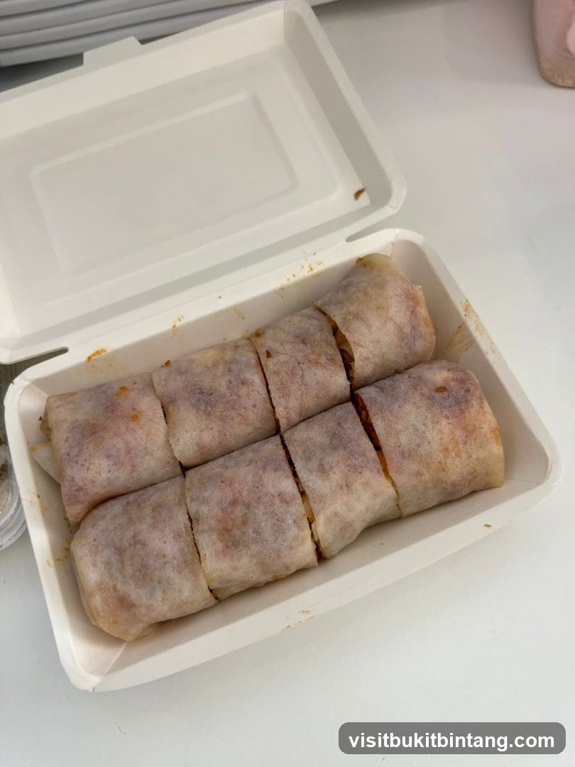 Spring Rolls in Takeout Container