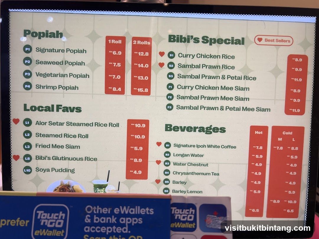 Bibi's Menu