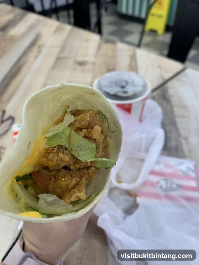 Chicken Wrap and Drink