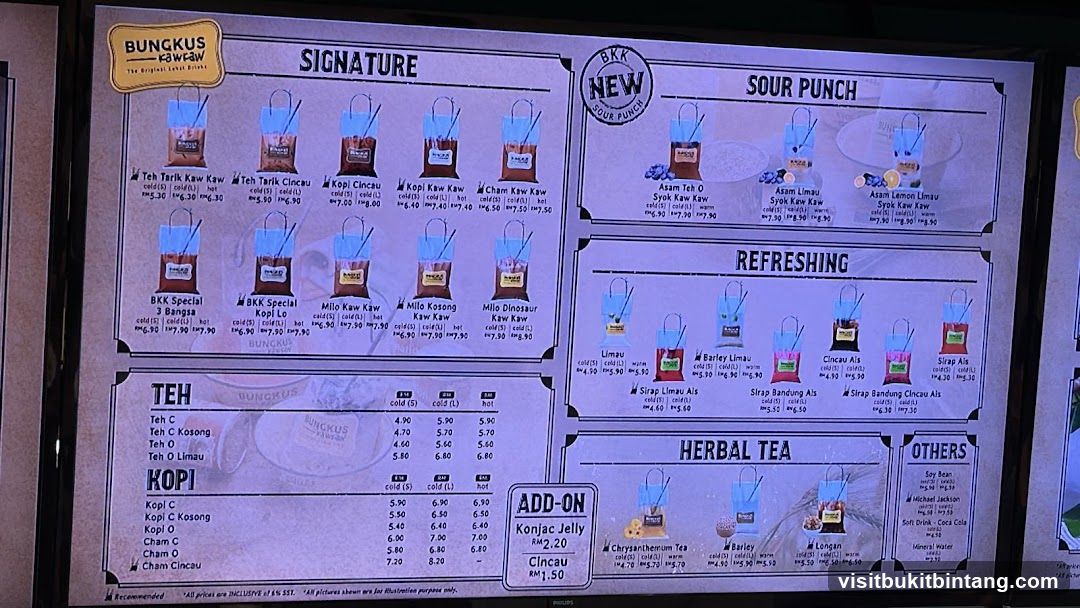 BUNGKUS KAWKAW Menu