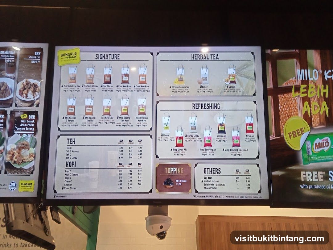 BUNGKUS KWEN Menu
