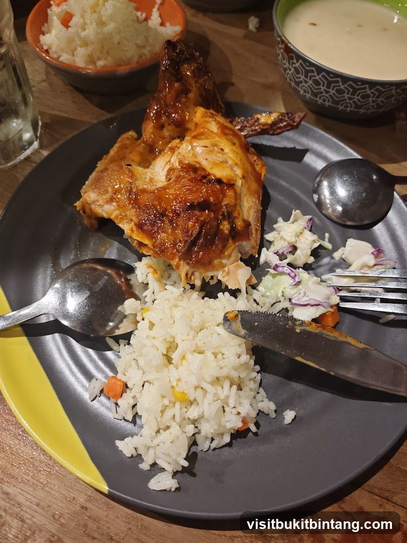 Roasted Chicken with Rice and Coleslaw