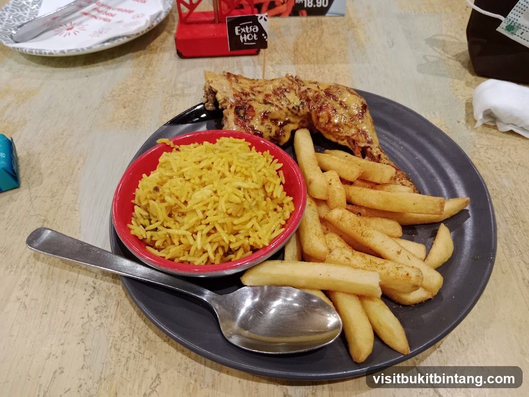 Grilled Chicken with Rice and Fries