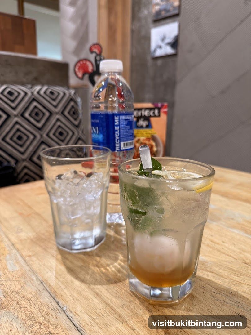 Drinks on a wooden table