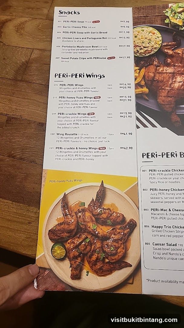 PERI-PERI Wings and Snacks Menu