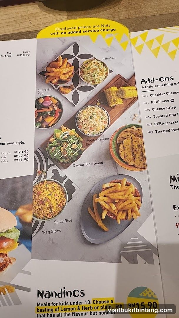 Nandinos Menu