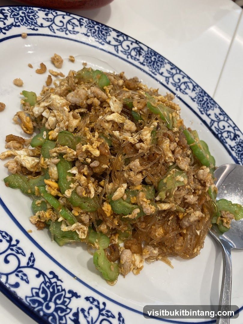 Stir-fried Bitter Melon with Glass Noodles and Egg