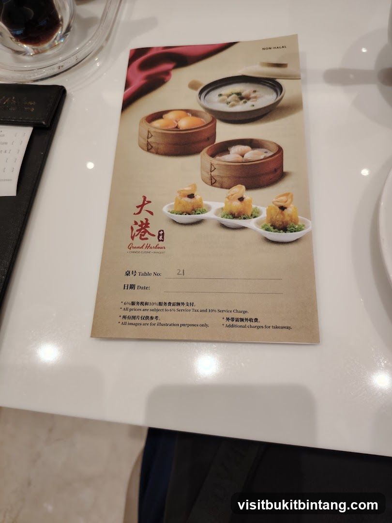 Grand Harbour Menu