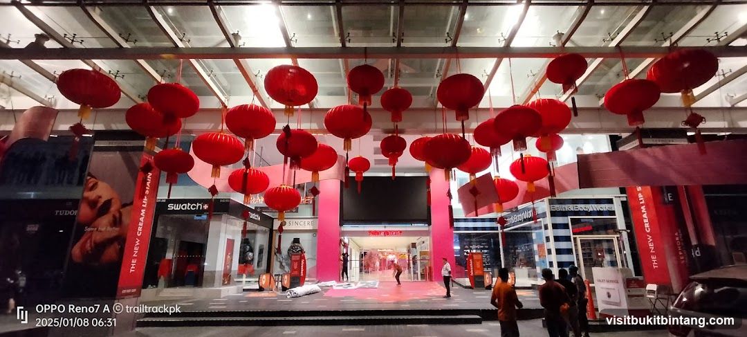 Shopping mall decorated with red lanterns