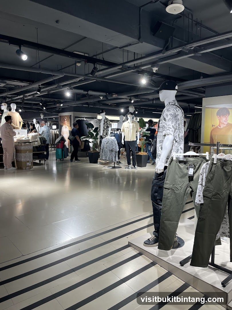 Clothing store interior with mannequins