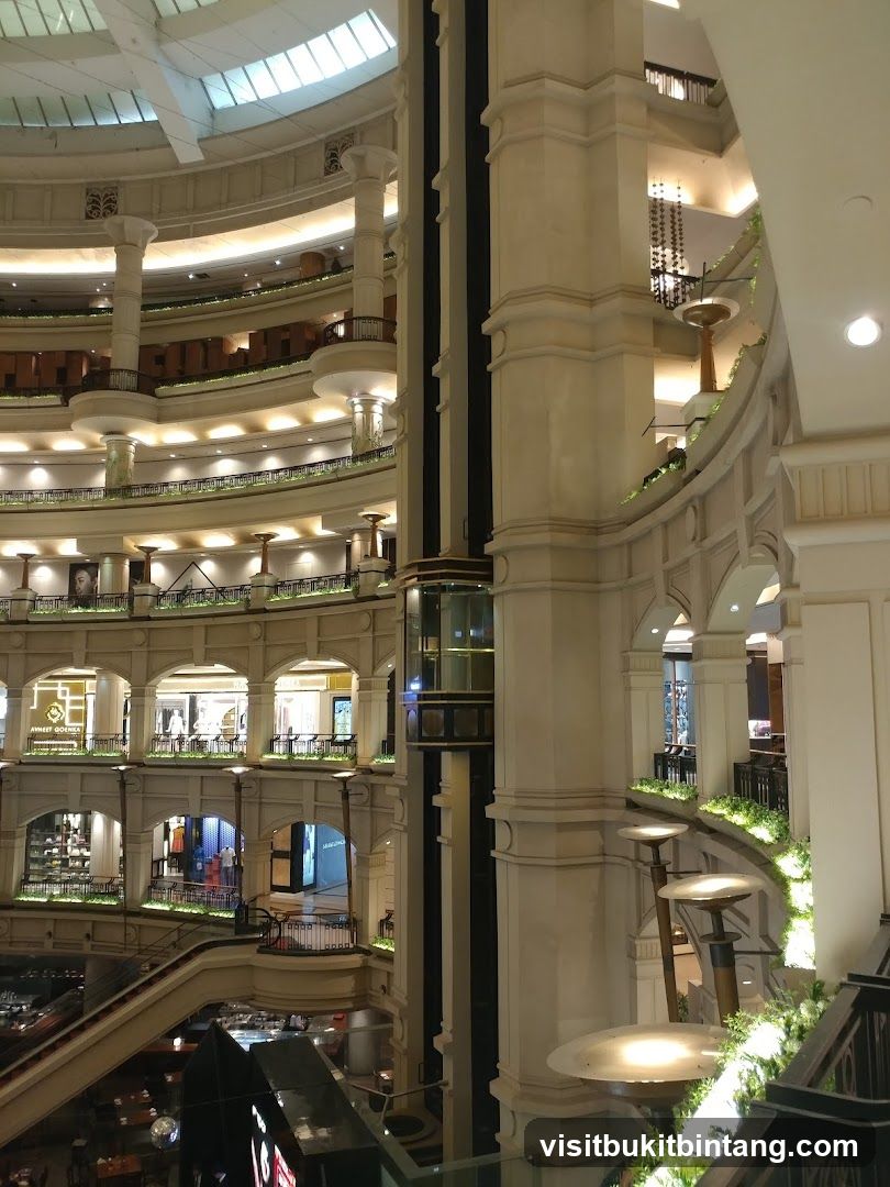 Interior of a multi-level shopping mall