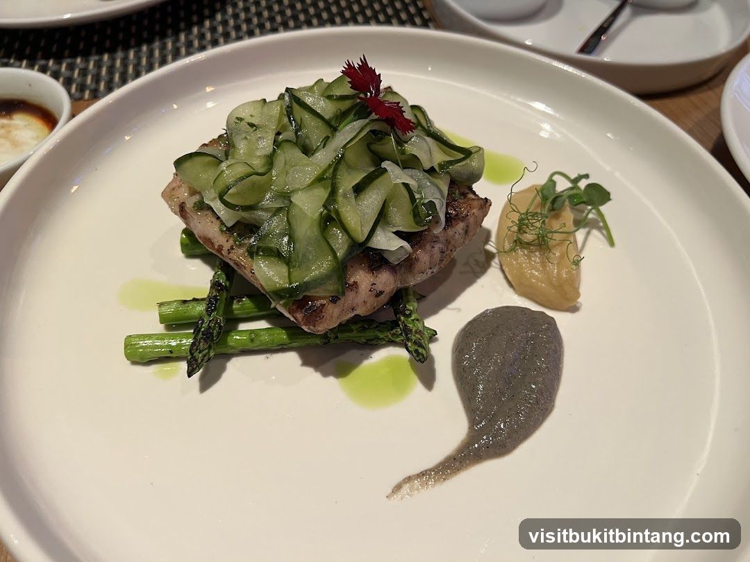Seared Fish with Asparagus and Cucumber Salad