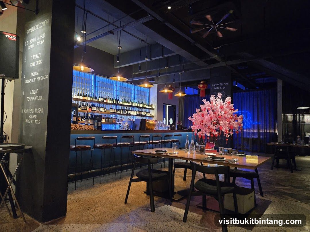 Restaurant Interior with Bar and Dining Area