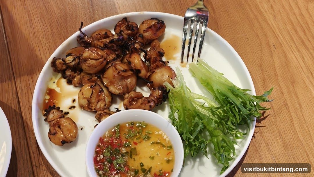 Grilled Baby Squid with Dipping Sauce
