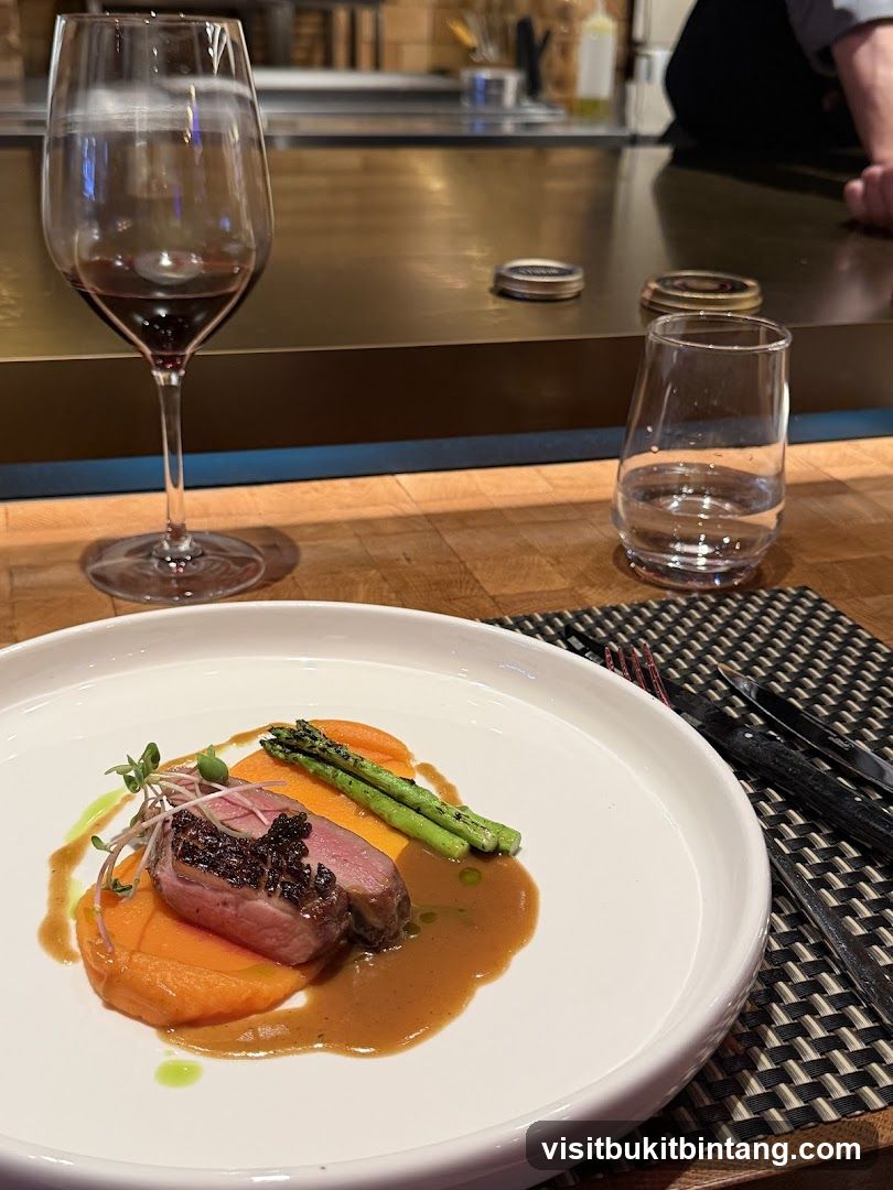 Gourmet Meal with Wine