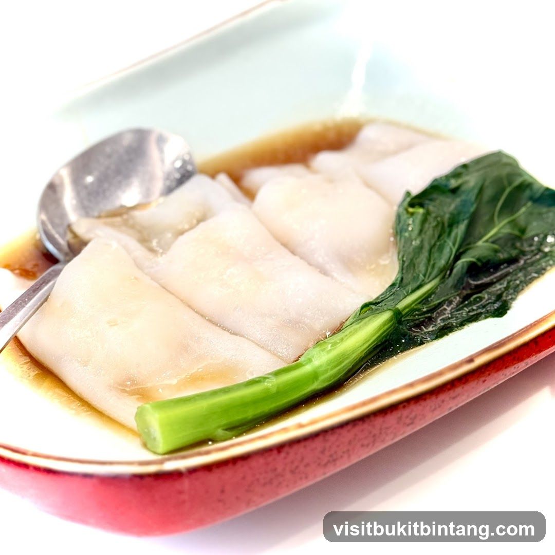 Steamed Rice Rolls with Greens