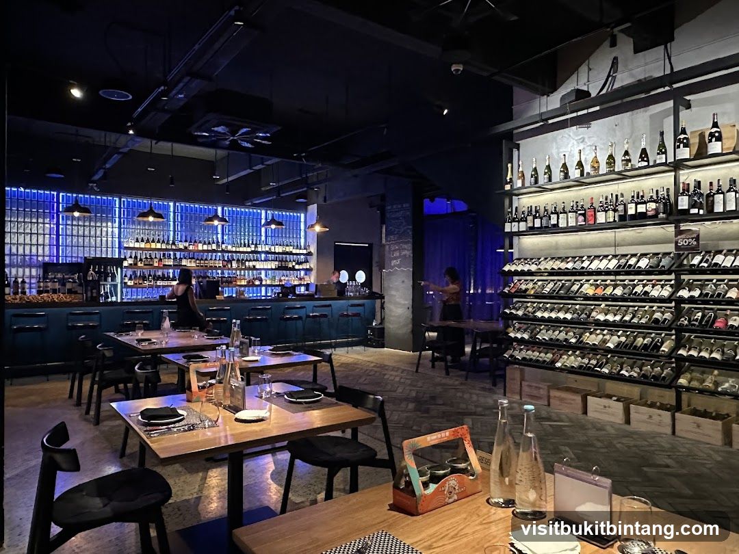 Restaurant Interior with Wine Display