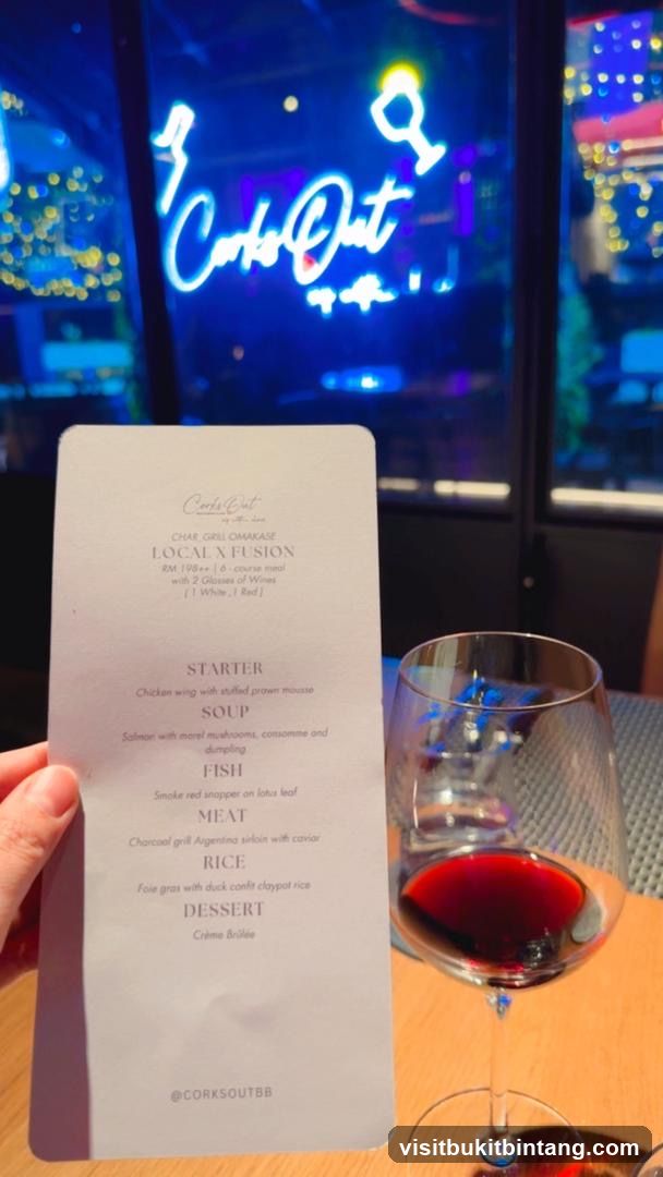 Corks Out Menu