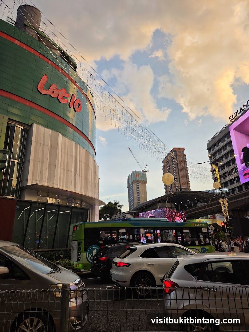 Busy street scene with Lot 10 building