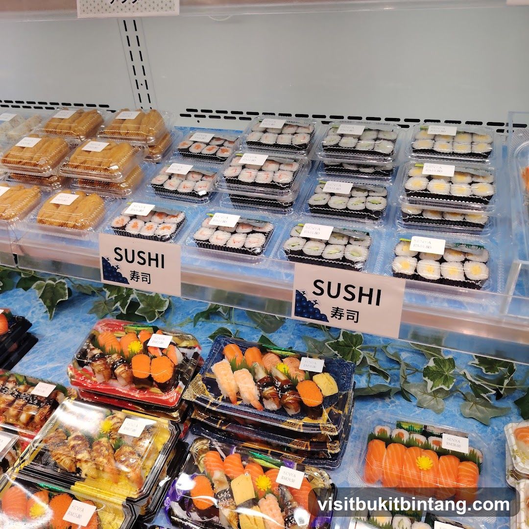 Assortment of Sushi and Other Japanese Food Items