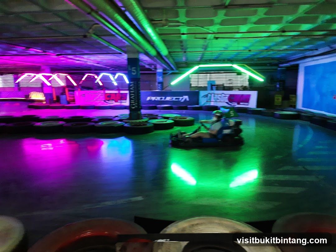 Go-karting track with neon lights