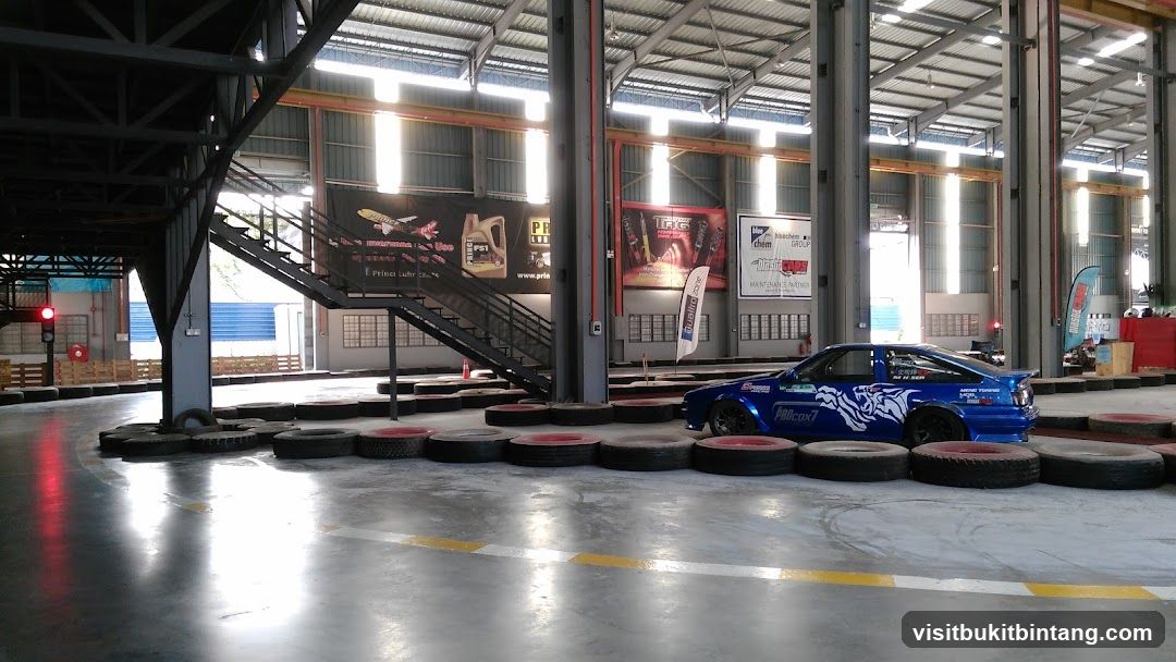 Indoor Go-Kart Track with Race Car