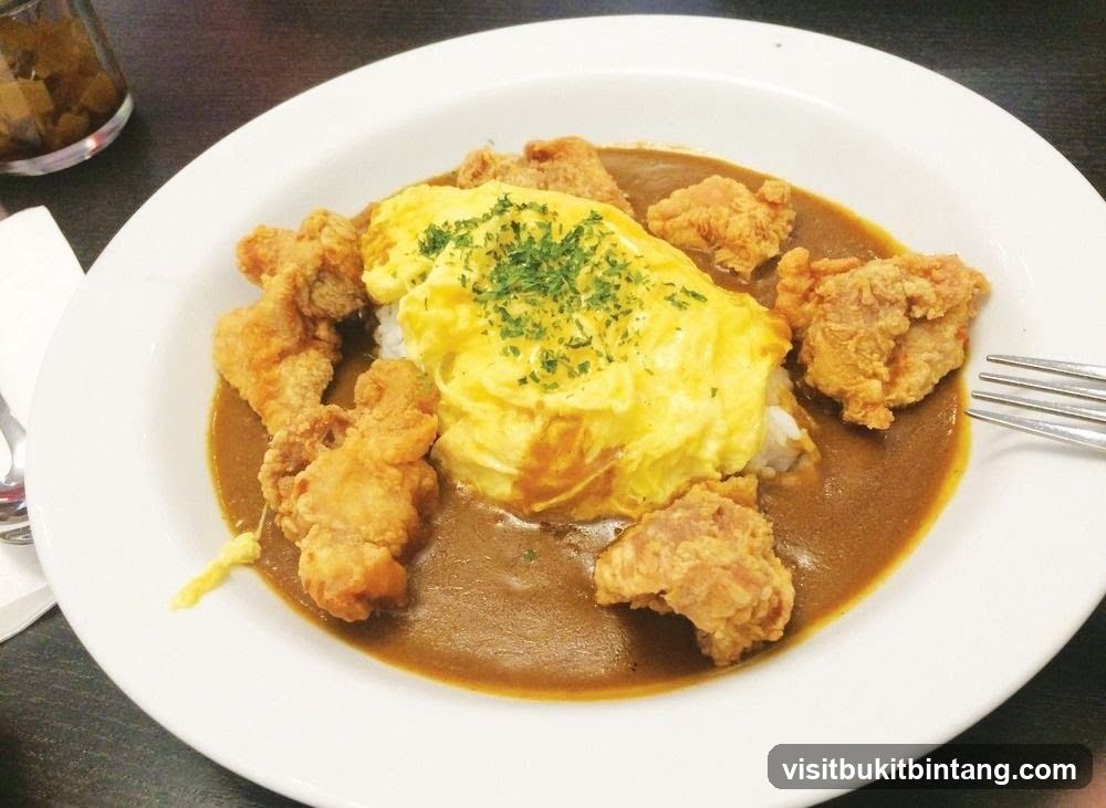 Omurice with Fried Chicken and Curry