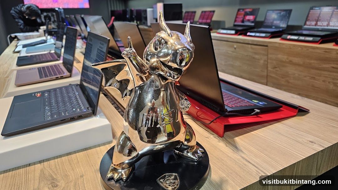 Shiny Dragon Figurine with Laptops