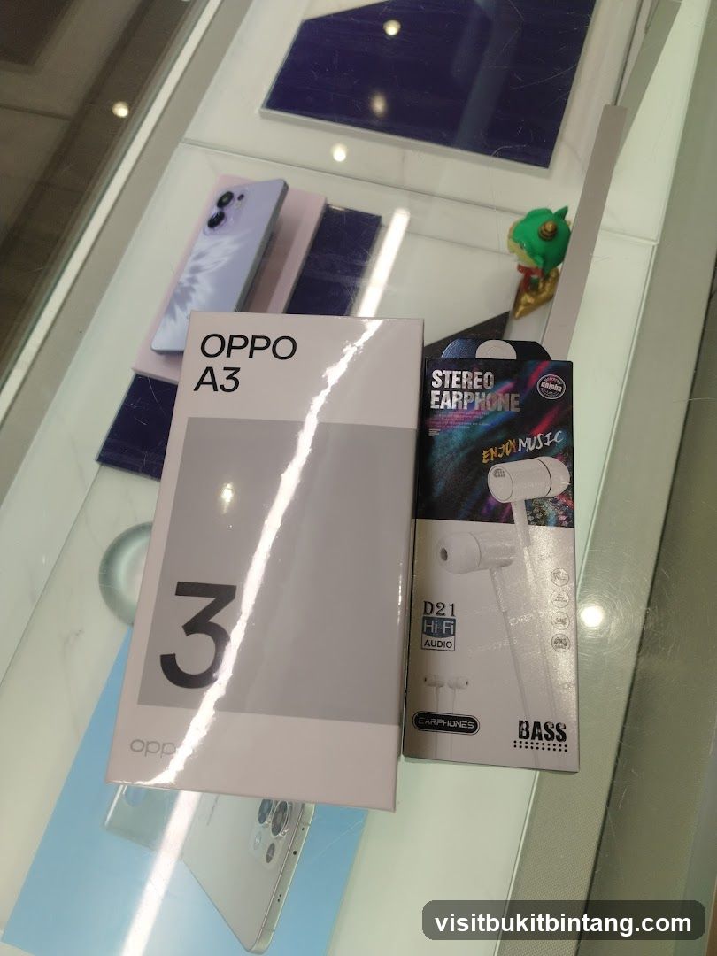 OPPO A3 Smartphone and Stereo Earphones