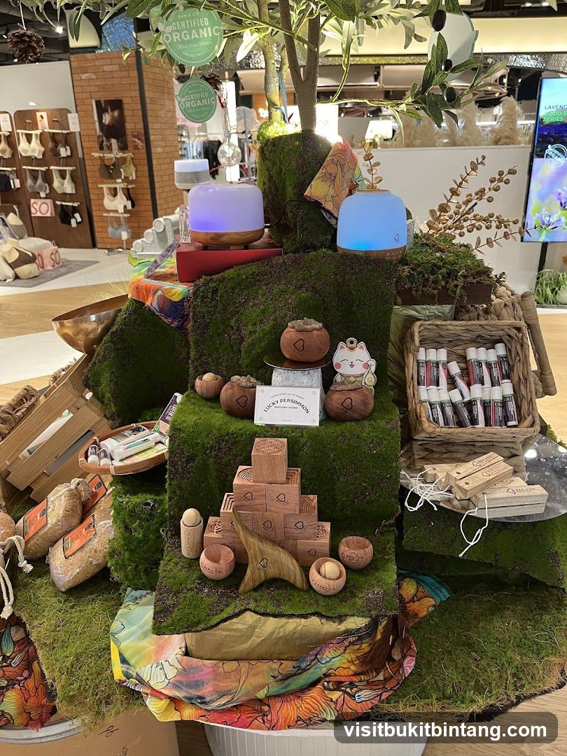 Mossy Display with Aromatherapy Products