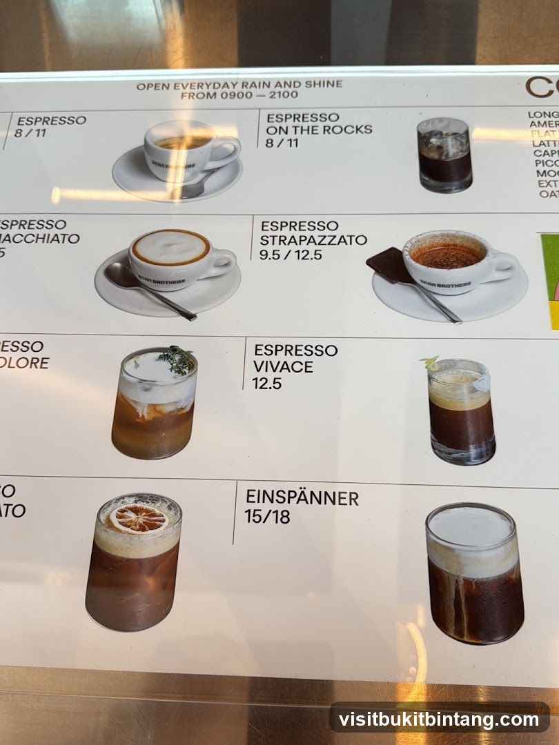 Coffee Menu