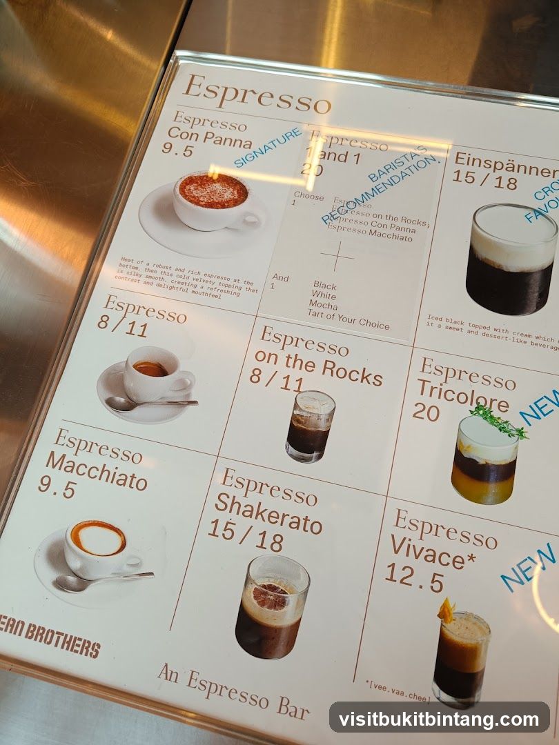 Espresso Menu